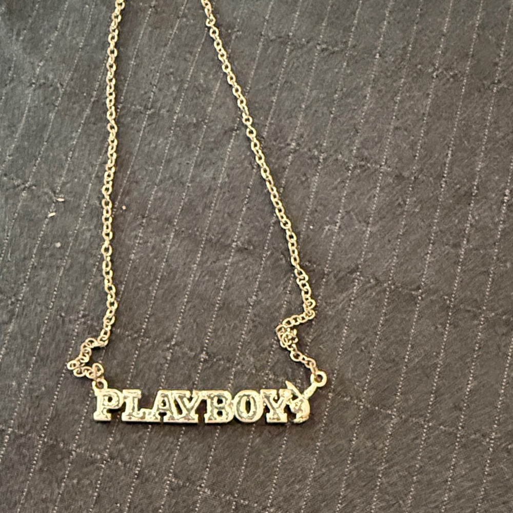 PLAYBOY Gold Nameplate Necklace
